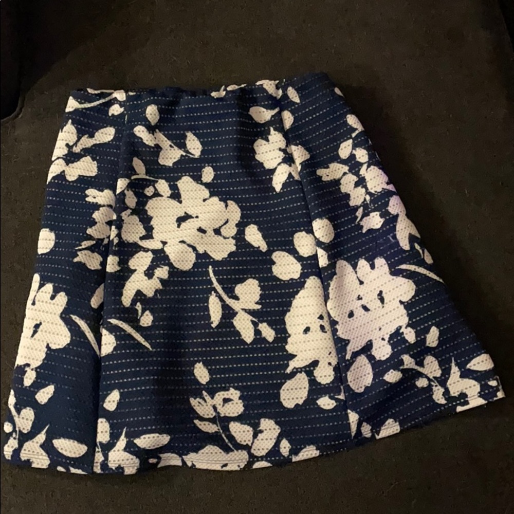 Navy Flower Skirt
